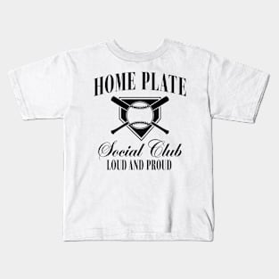 Home Plate  Social Club, baseball mom Midday, Softball Mom, Softball Kids T-Shirt